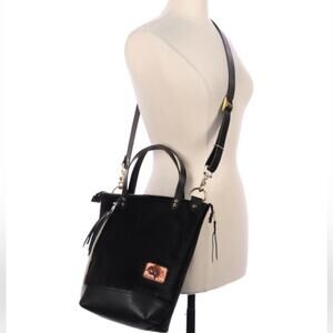 Home Tree black leather mini Rey tote crossbody bag